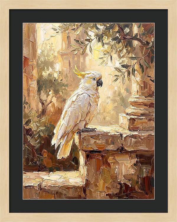 Cockatoo In Mediterranean Ruins