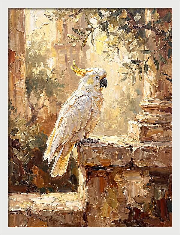 Cockatoo In Mediterranean Ruins