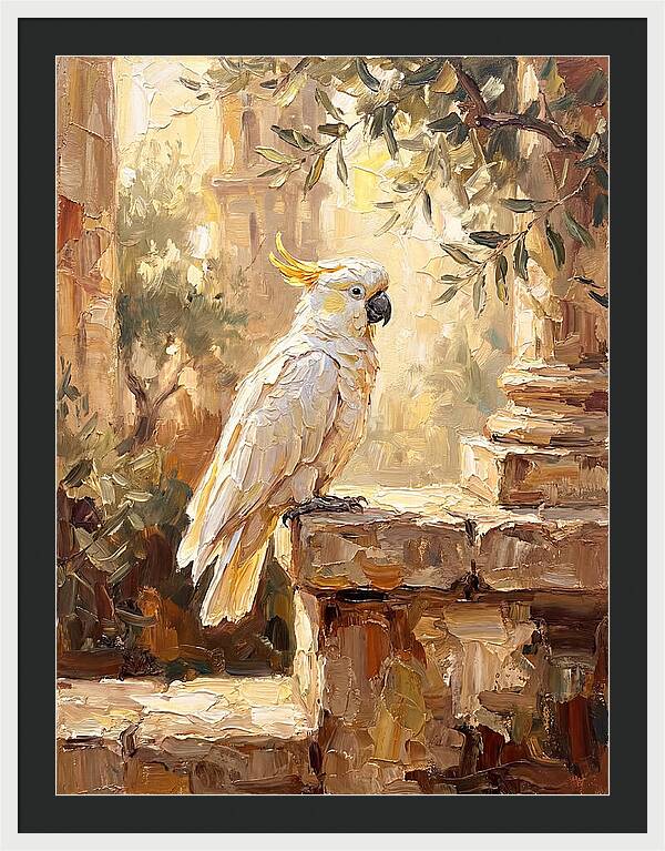 Cockatoo In Mediterranean Ruins