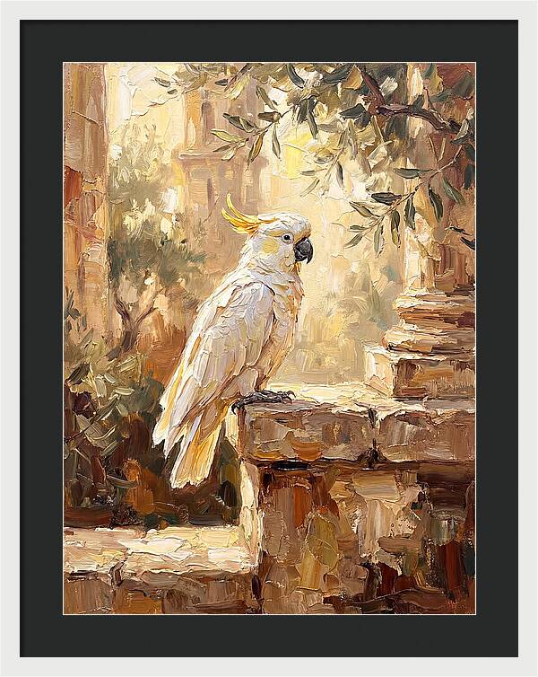 Cockatoo In Mediterranean Ruins