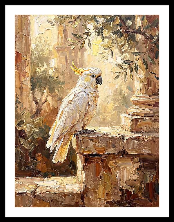 Cockatoo In Mediterranean Ruins