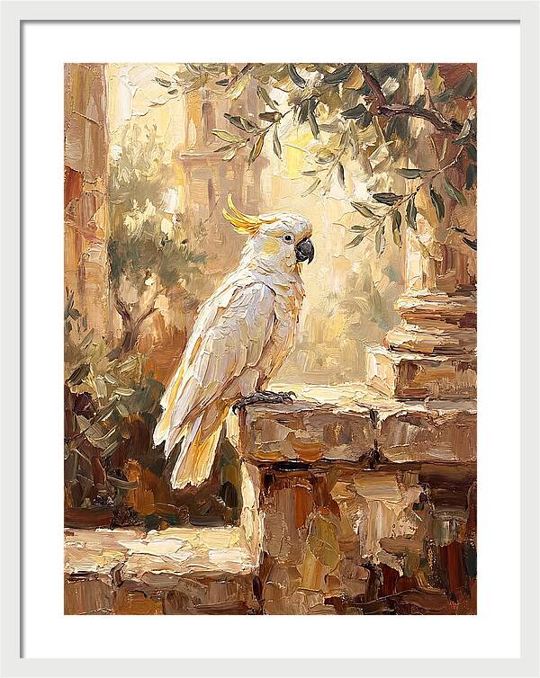 Cockatoo In Mediterranean Ruins