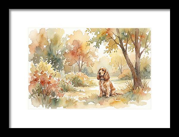 Cocker Spaniel In Autumn Garden