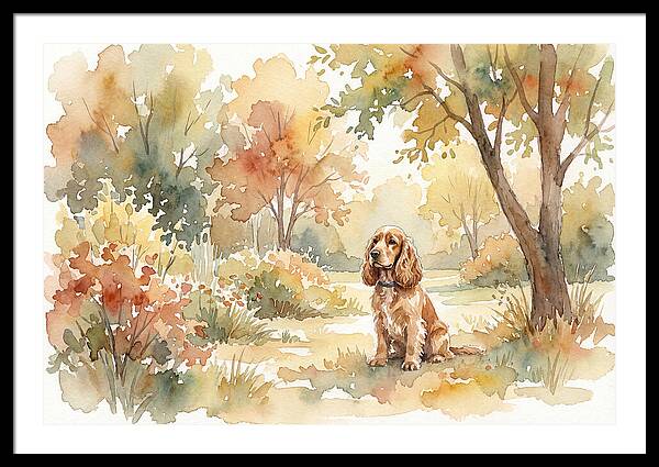 Cocker Spaniel In Autumn Garden