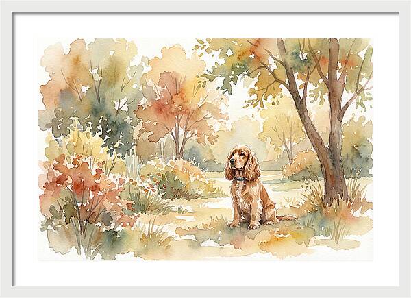 Cocker Spaniel In Autumn Garden