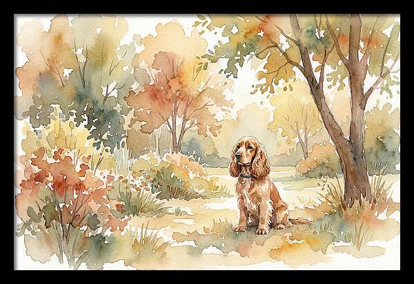 Cocker Spaniel In Autumn Garden