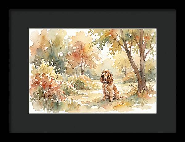 Cocker Spaniel In Autumn Garden