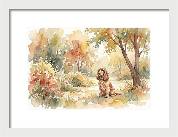 Cocker Spaniel In Autumn Garden