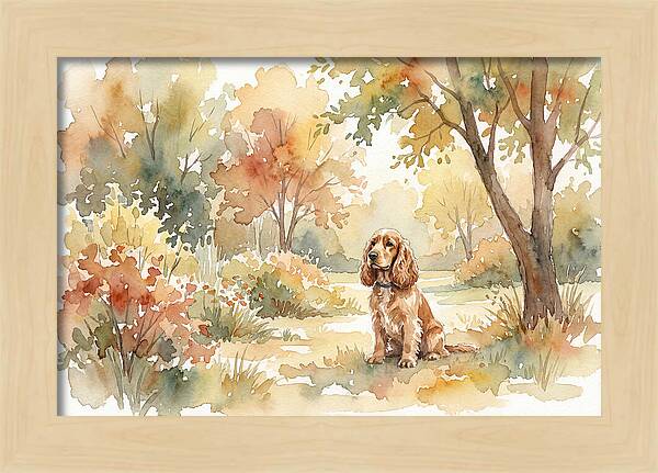 Cocker Spaniel In Autumn Garden