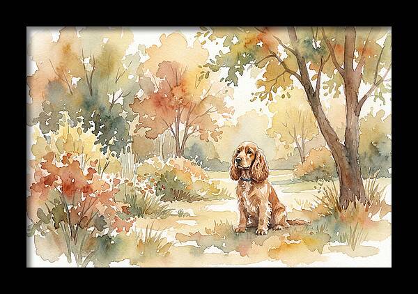 Cocker Spaniel In Autumn Garden