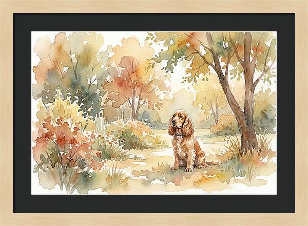 Cocker Spaniel In Autumn Garden