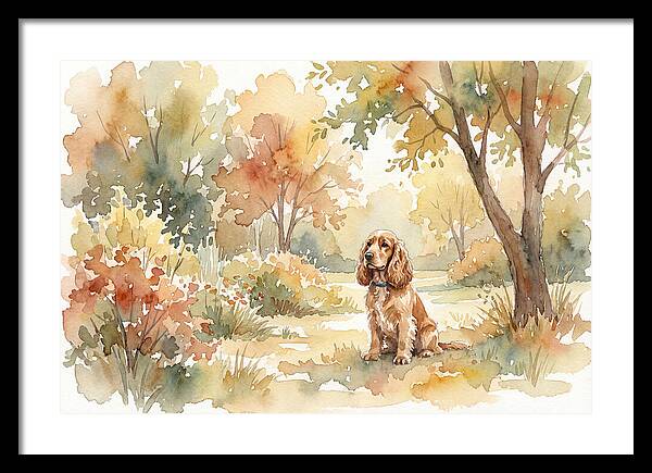 Cocker Spaniel In Autumn Garden