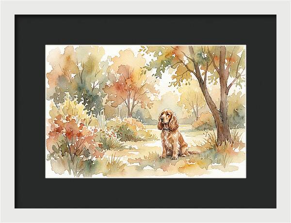 Cocker Spaniel In Autumn Garden