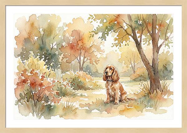 Cocker Spaniel In Autumn Garden
