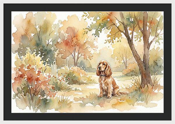 Cocker Spaniel In Autumn Garden