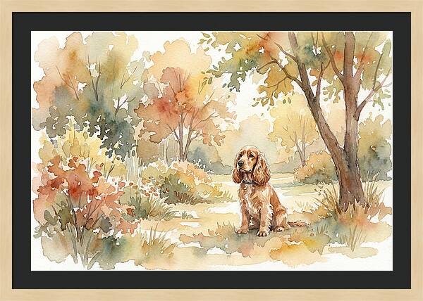 Cocker Spaniel In Autumn Garden