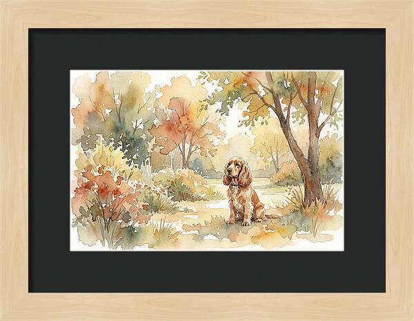 Cocker Spaniel In Autumn Garden