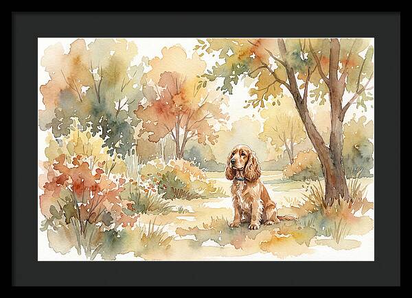 Cocker Spaniel In Autumn Garden