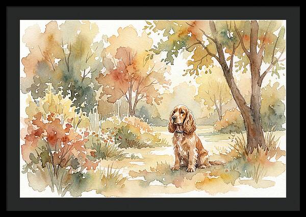 Cocker Spaniel In Autumn Garden