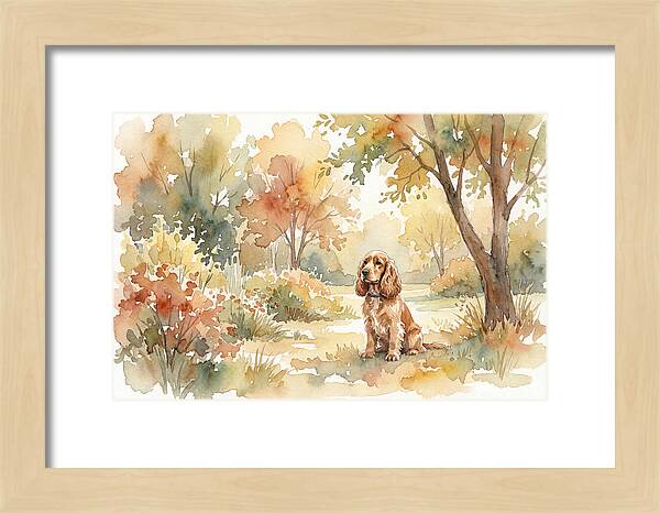 Cocker Spaniel In Autumn Garden