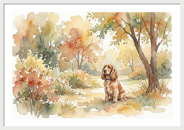 Cocker Spaniel In Autumn Garden