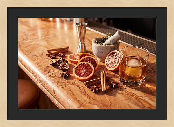 Cocktail Ingredients On Marble