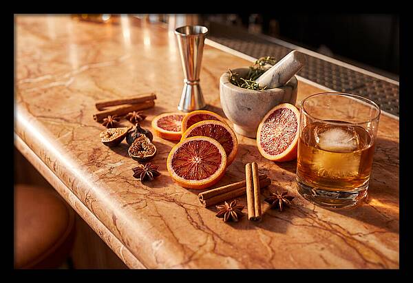 Cocktail Ingredients On Marble