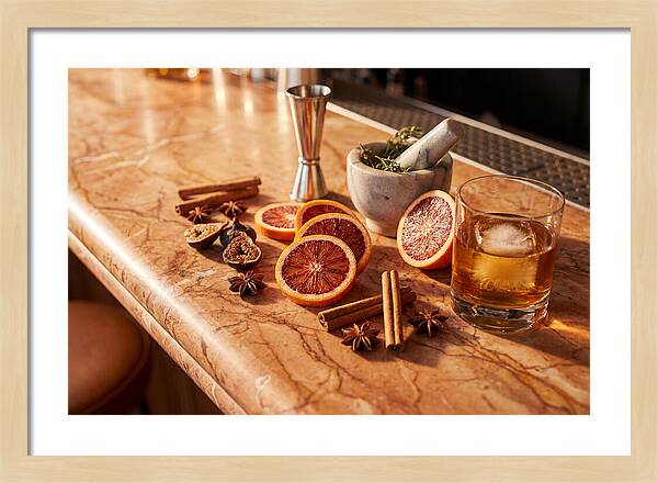 Cocktail Ingredients On Marble
