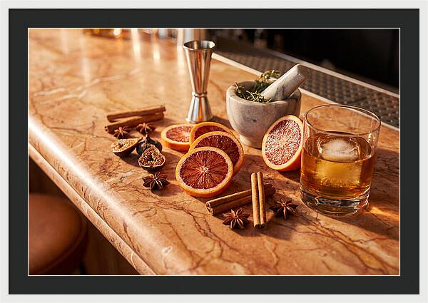 Cocktail Ingredients On Marble