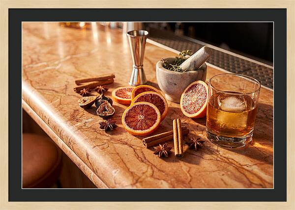 Cocktail Ingredients On Marble
