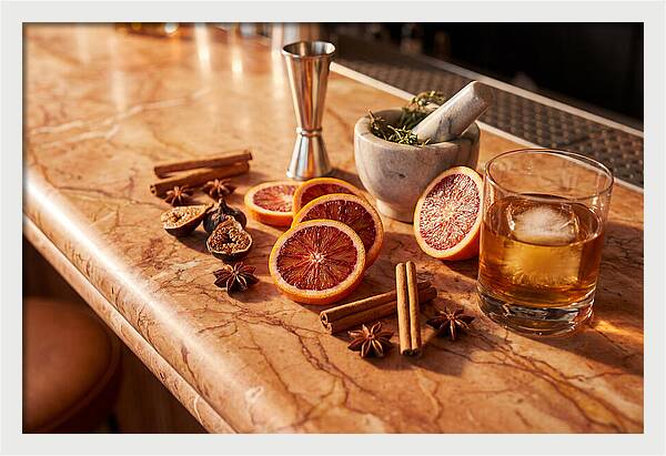 Cocktail Ingredients On Marble