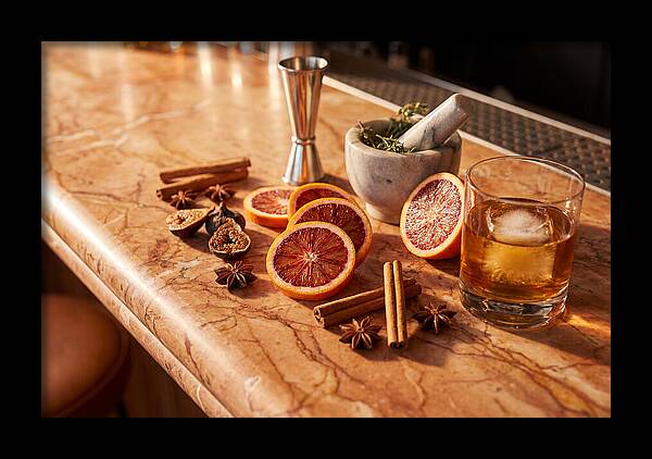 Cocktail Ingredients On Marble
