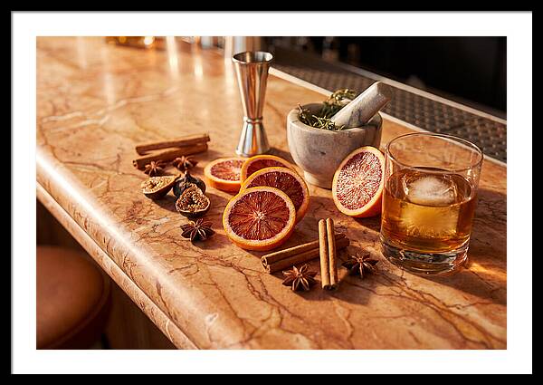 Cocktail Ingredients On Marble