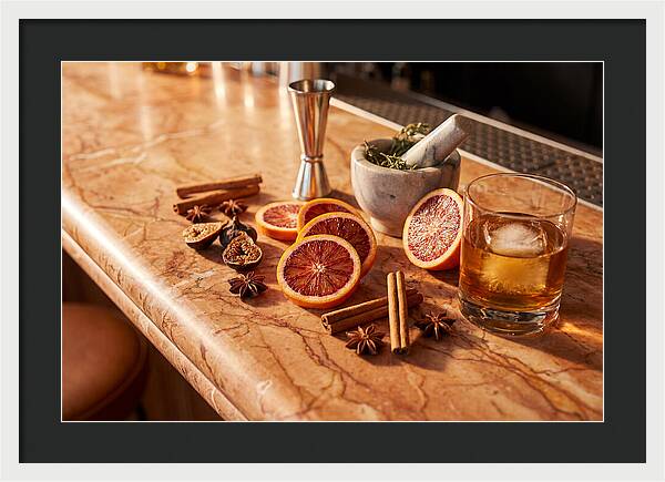 Cocktail Ingredients On Marble