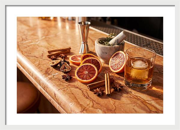 Cocktail Ingredients On Marble