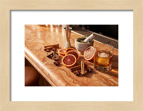 Cocktail Ingredients On Marble