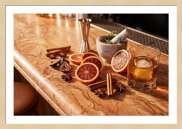 Cocktail Ingredients On Marble