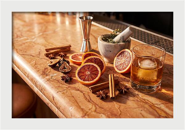 Cocktail Ingredients On Marble