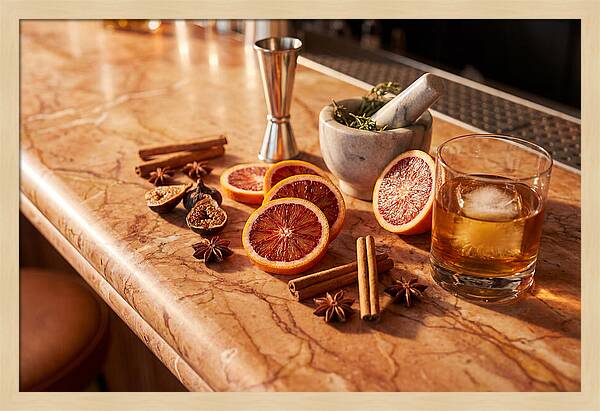 Cocktail Ingredients On Marble