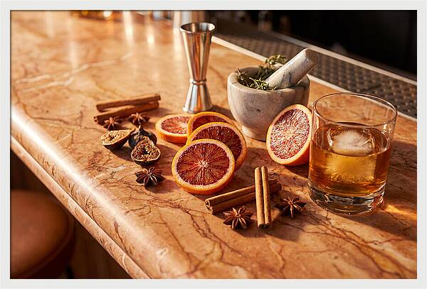 Cocktail Ingredients On Marble