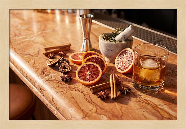 Cocktail Ingredients On Marble
