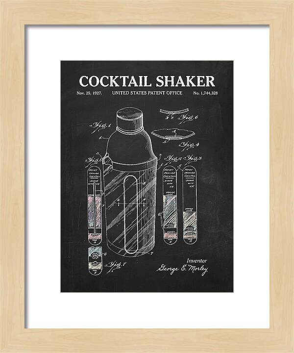 Cocktail Shaker Chalkboard Patent Us1744328a