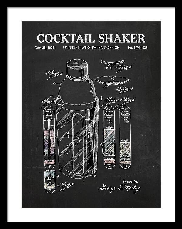 Cocktail Shaker Chalkboard Patent Us1744328a