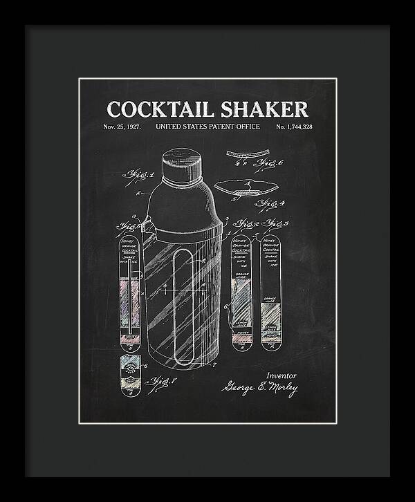 Cocktail Shaker Chalkboard Patent Us1744328a