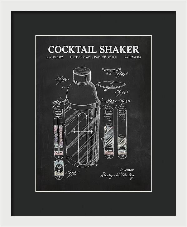 Cocktail Shaker Chalkboard Patent Us1744328a