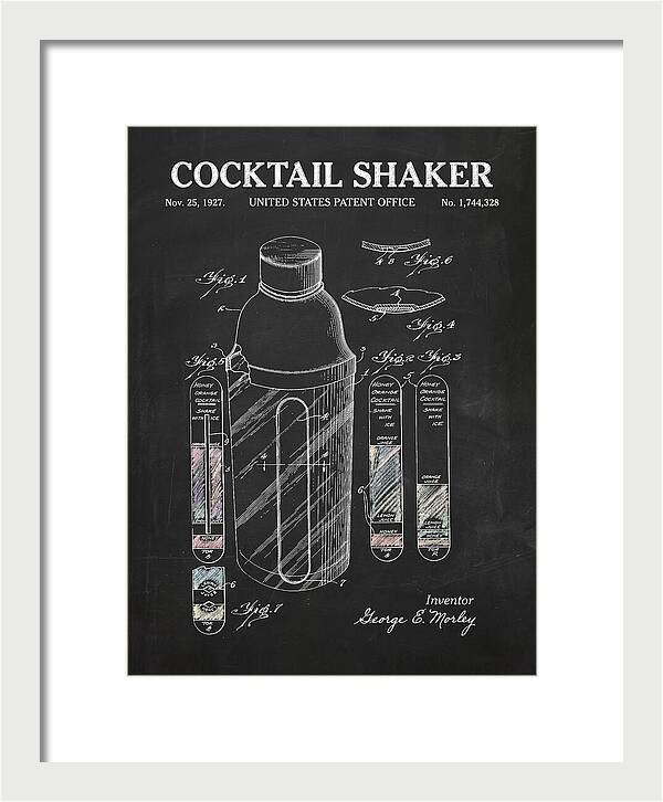 Cocktail Shaker Chalkboard Patent Us1744328a