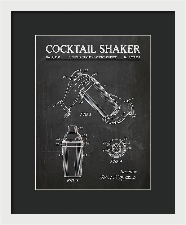 Cocktail Shaker Chalkboard Patent Us2577976a