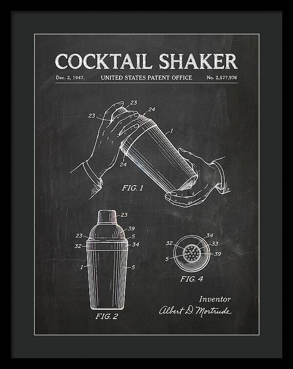 Cocktail Shaker Chalkboard Patent Us2577976a