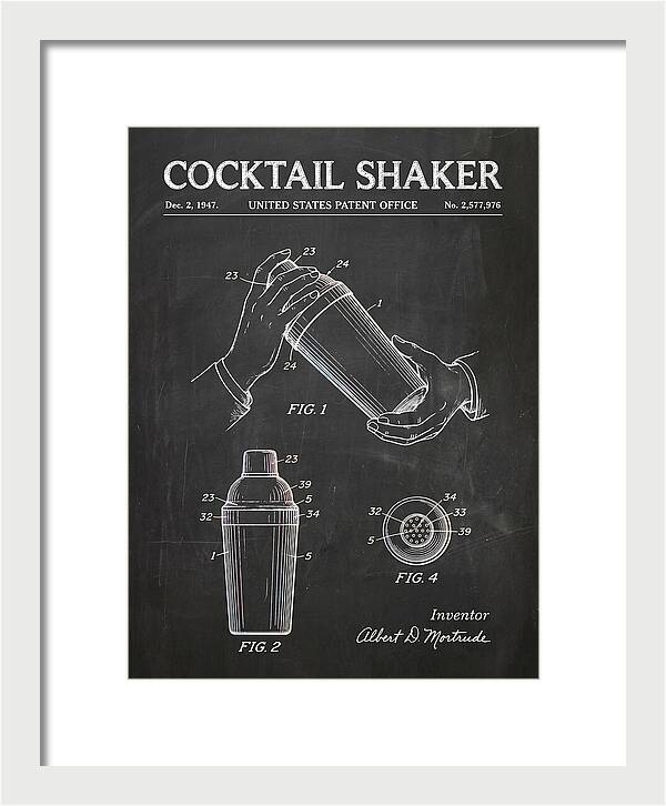 Cocktail Shaker Chalkboard Patent Us2577976a