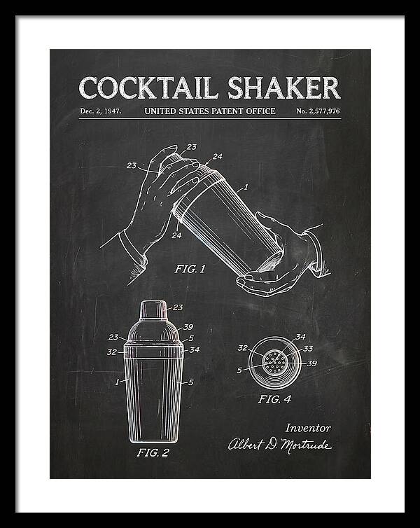 Cocktail Shaker Chalkboard Patent Us2577976a
